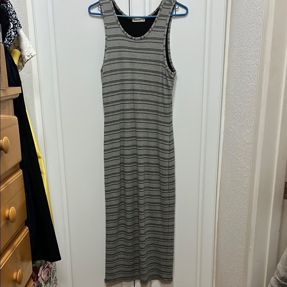 Marine Layer Black and Gray Sheath Maxi Dress
